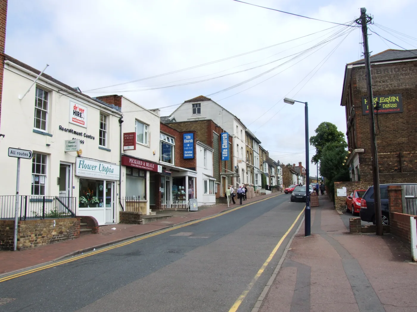 Brewer Street, Maidstone. The proposed ban on motor vehicles would cover the first 35 metres, at the Week Street end
