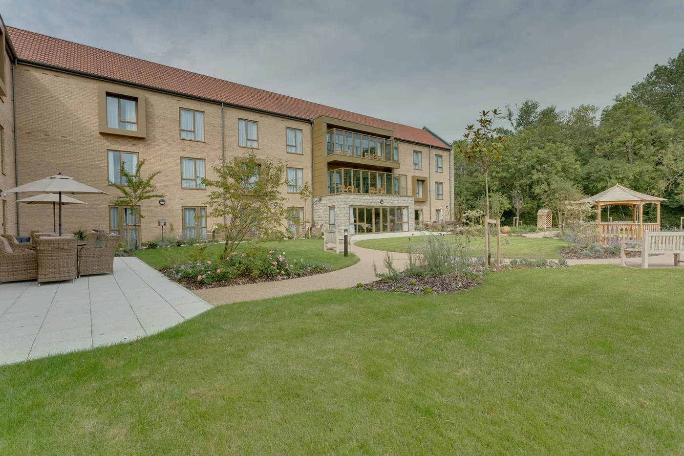 Invicta Court care home and its garden on Gidds Pond Way, Maidstone.