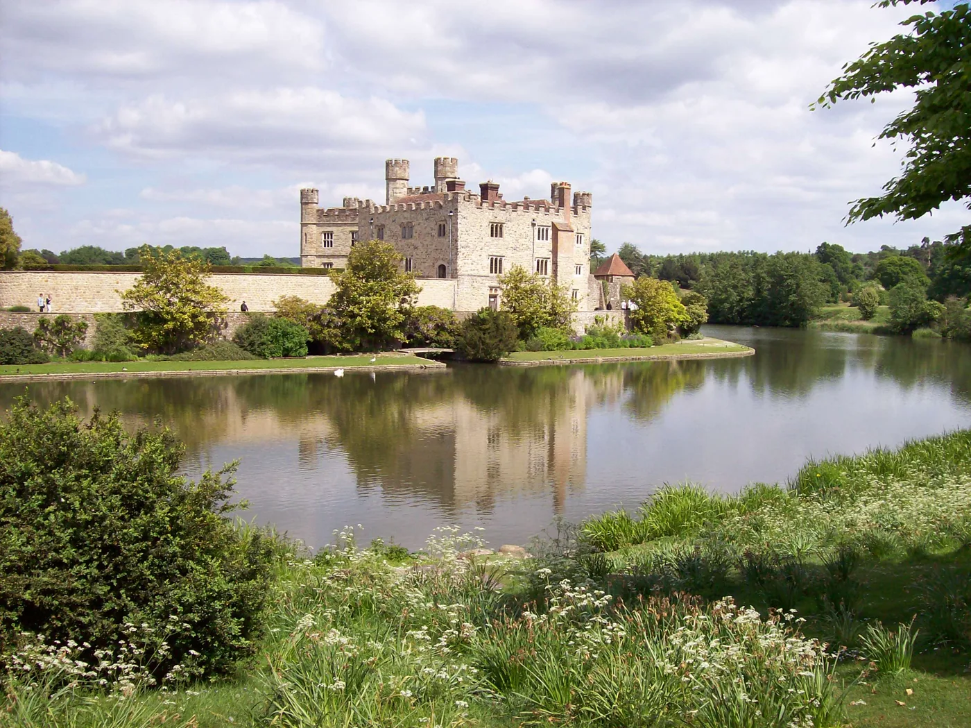 Leeds Castle across its moat. The grounds close at 3.30pm from 20 November, when the Christmas season starts.