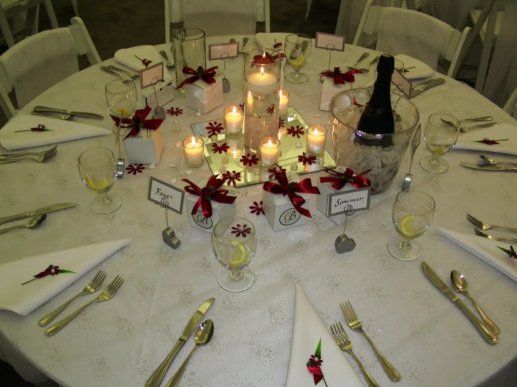 A dressed wedding reception table. Venue styling for weddings and events was Creative Venue's trade; this is a library photo, not one of the firm's events