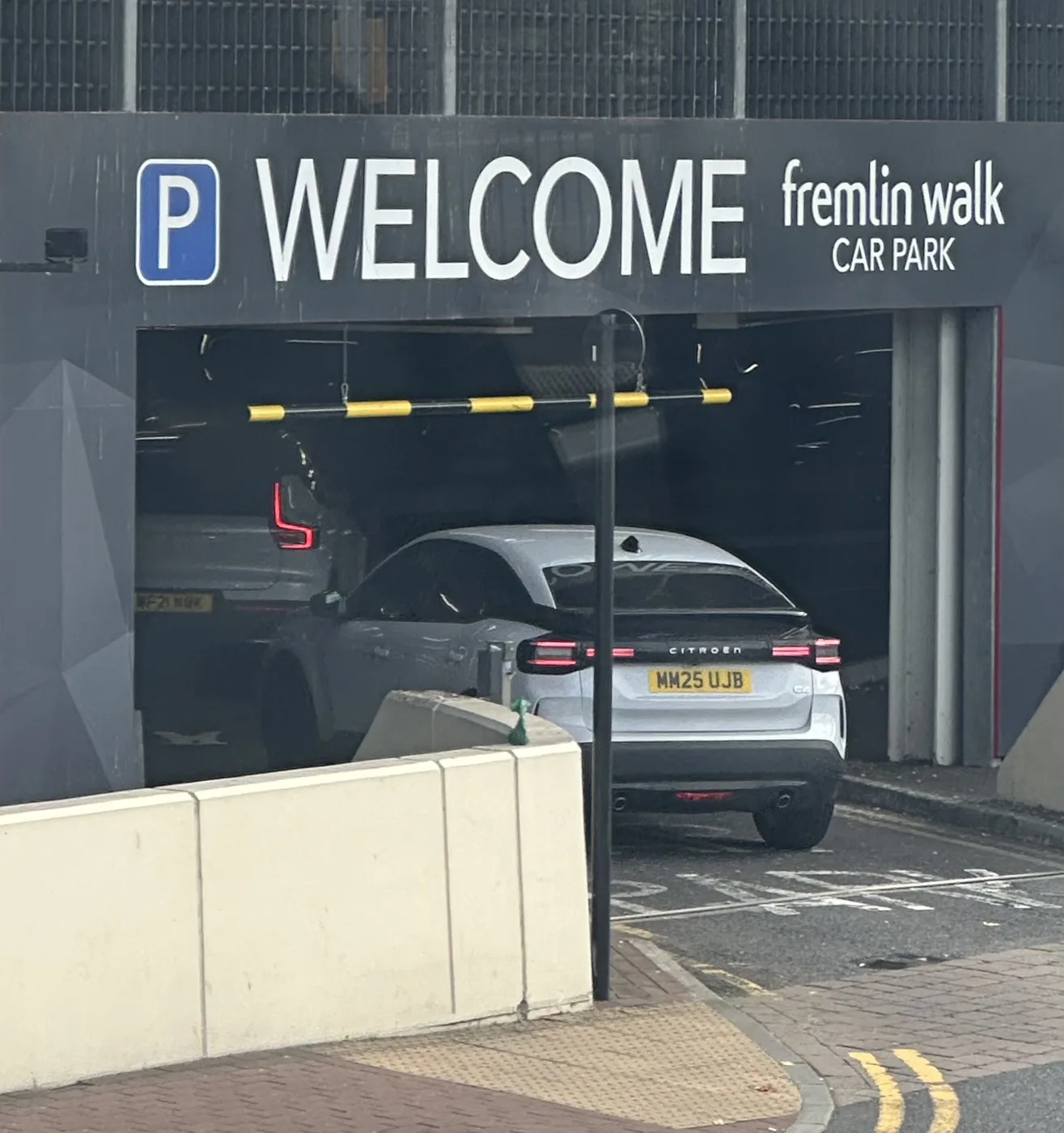 The entrance to Fremlin Walk car park on Fairmeadow. This photograph was not taken on the night of the reported thefts.
